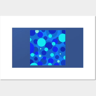 blue pop art bubbles Posters and Art